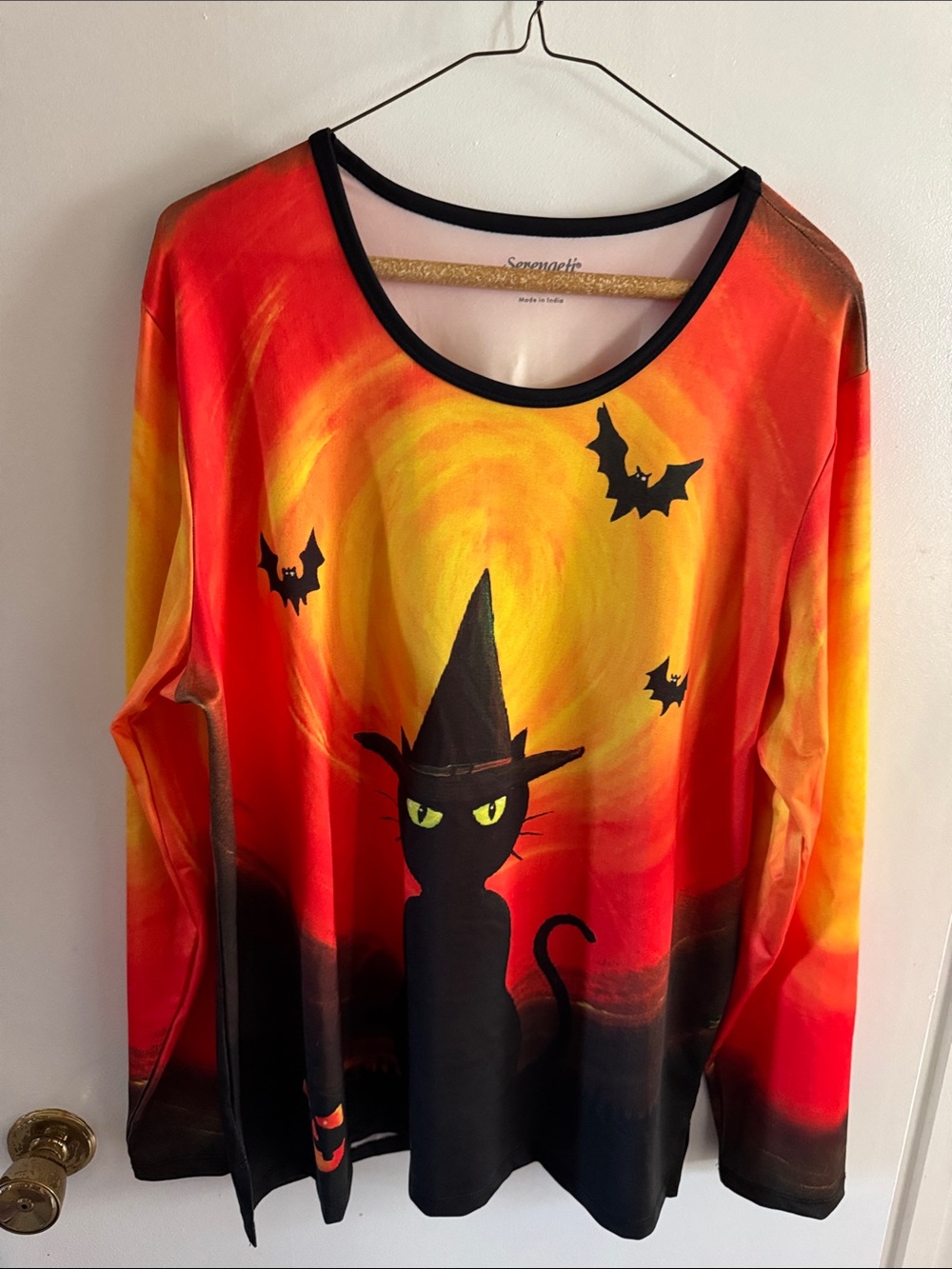 women’s Halloween top XL,Red, Yellow & Black